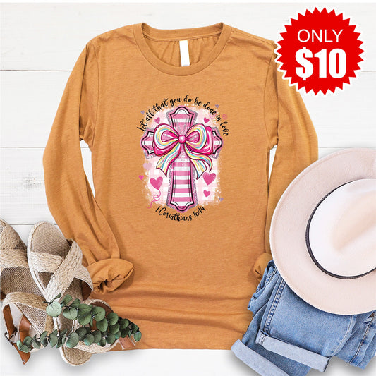 Corinthians 16:14 Long Sleeve - Heather Toast - 10