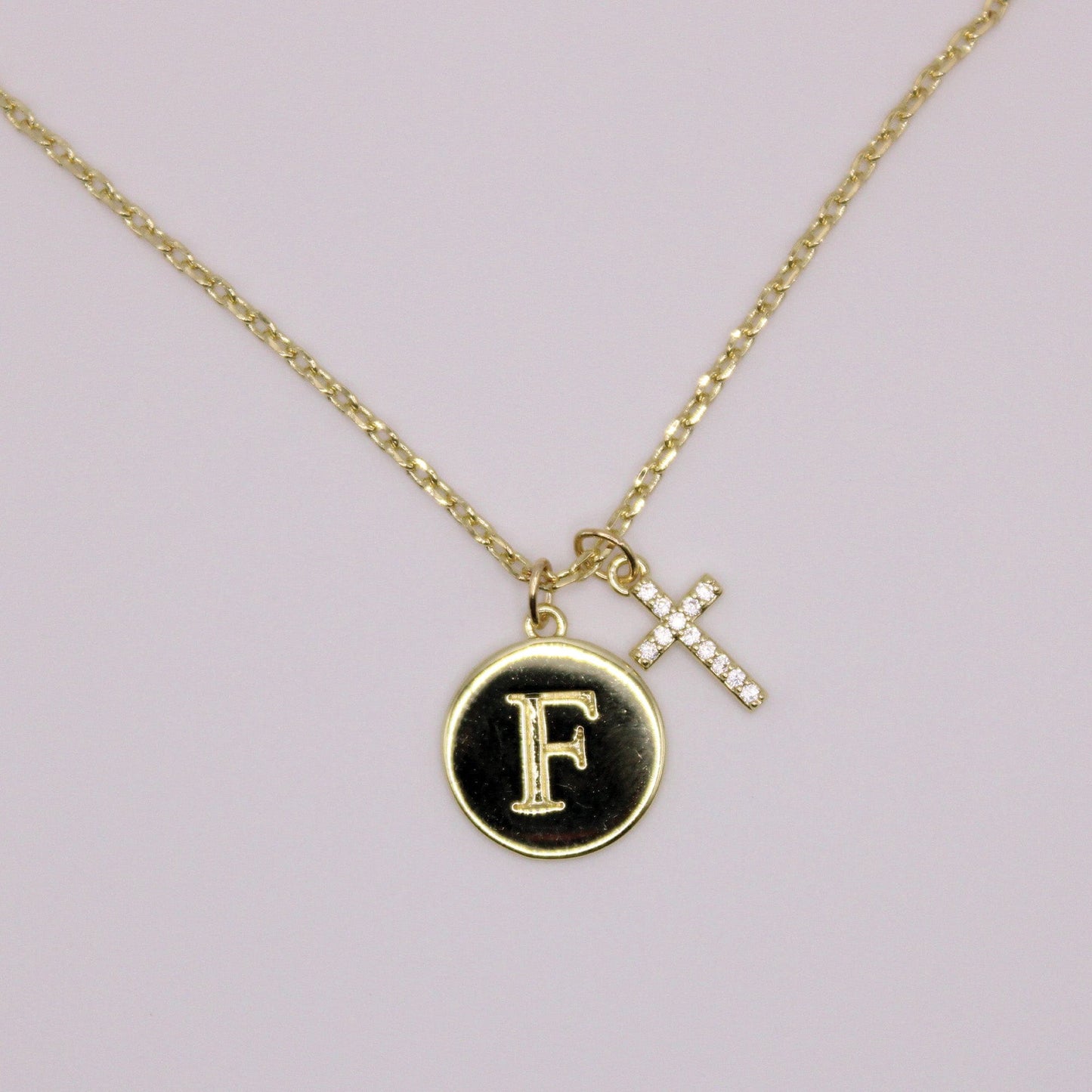 Initial Cross Gold Necklace (Copy)