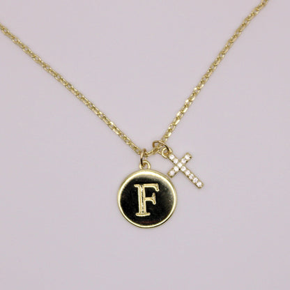 Initial Cross Gold Necklace (Copy)