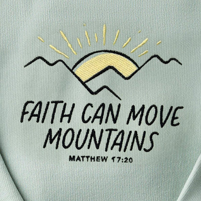 Faith Can Move Mountains Embroidered Crewneck Sweatshirt