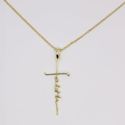 Faith Cross Gold Necklace