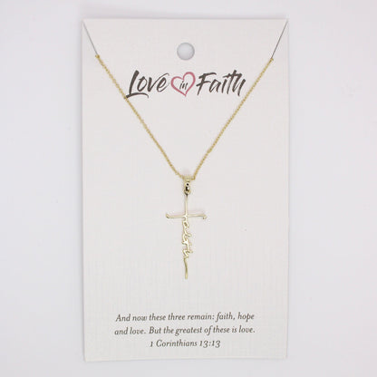 Faith Cross Gold Necklace