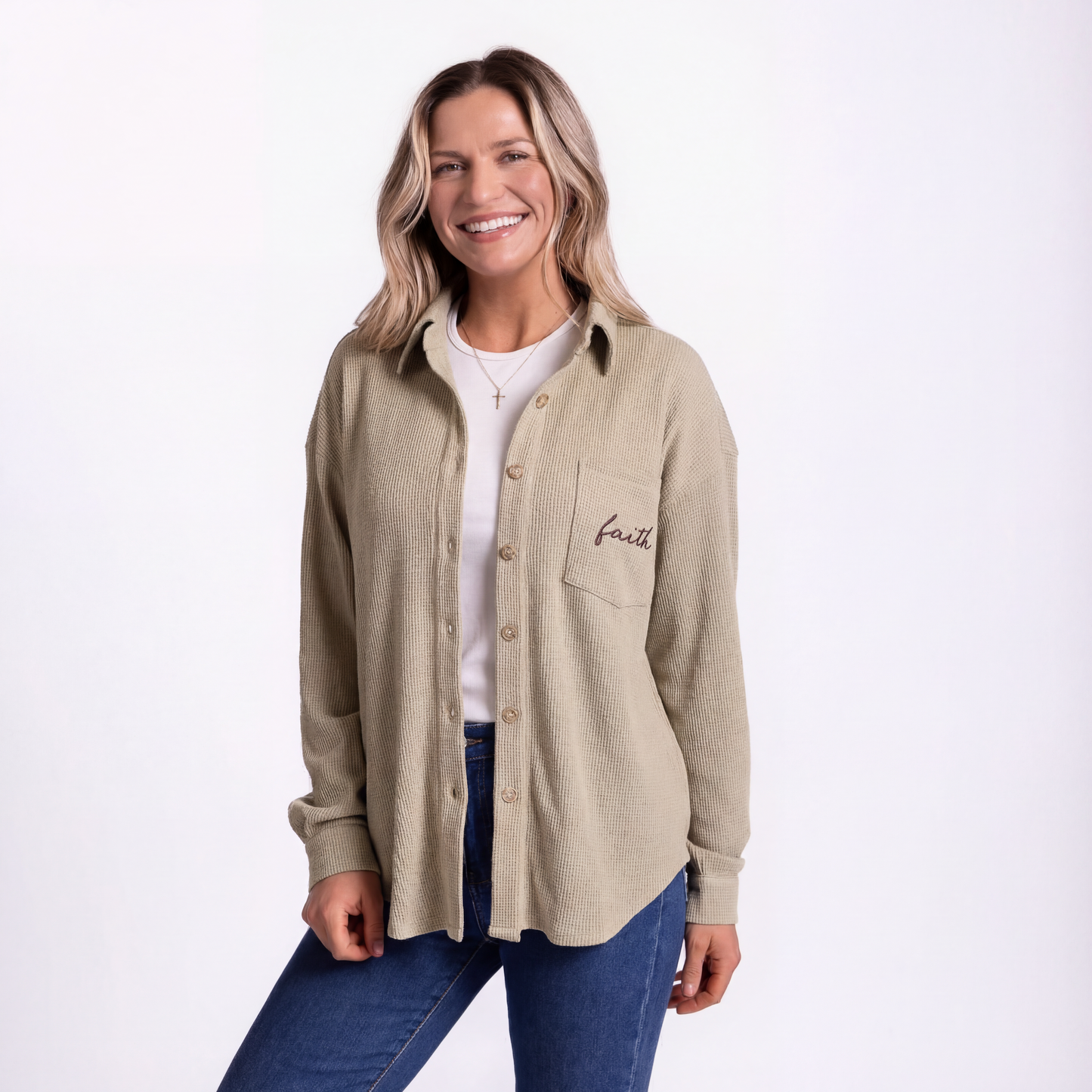 Faith Waffle Knit Shacket