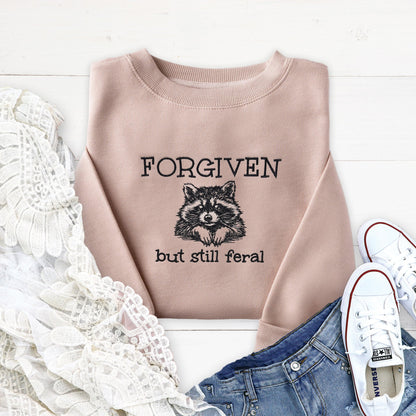 Forgiven Raccoon Embroidered Crewneck Sweatshirt