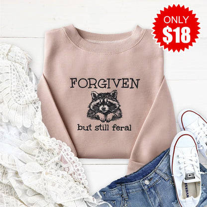 Forgiven Raccoon Embroidered Crewneck Sweatshirt - 18