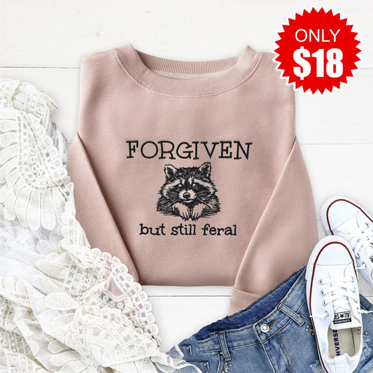 Forgiven Raccoon Embroidered Crewneck Sweatshirt - 18