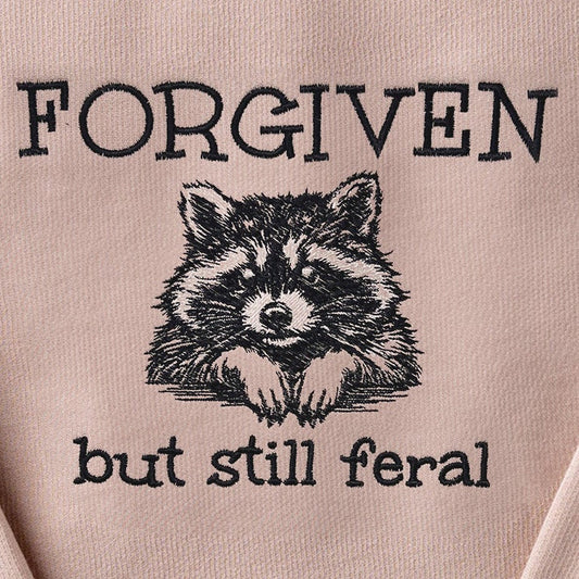 Forgiven Raccoon Embroidered Crewneck Sweatshirt - 18