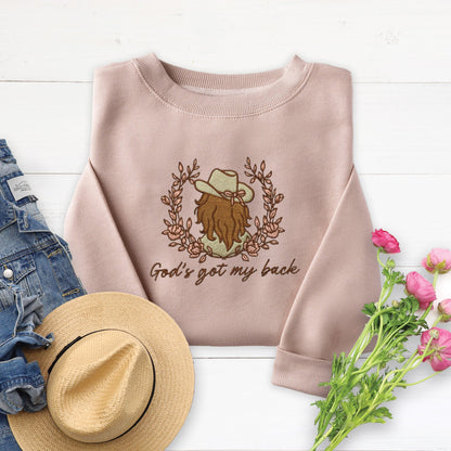 Embroidered God's Got My Back Sweatshirt
