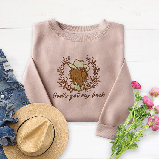 Embroidered God's Got My Back Sweatshirt