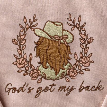 Embroidered God's Got My Back Sweatshirt