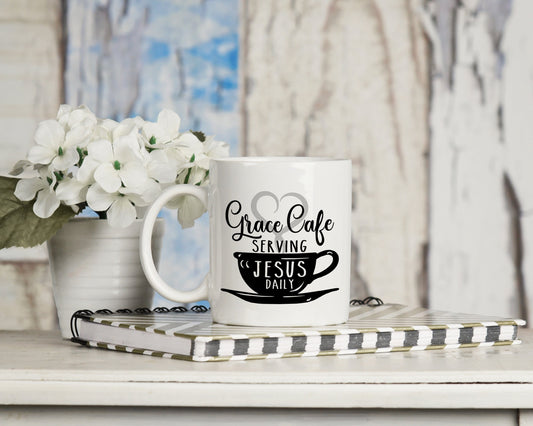 Grace Cafe Serving Jesus Daily Mug 11oz