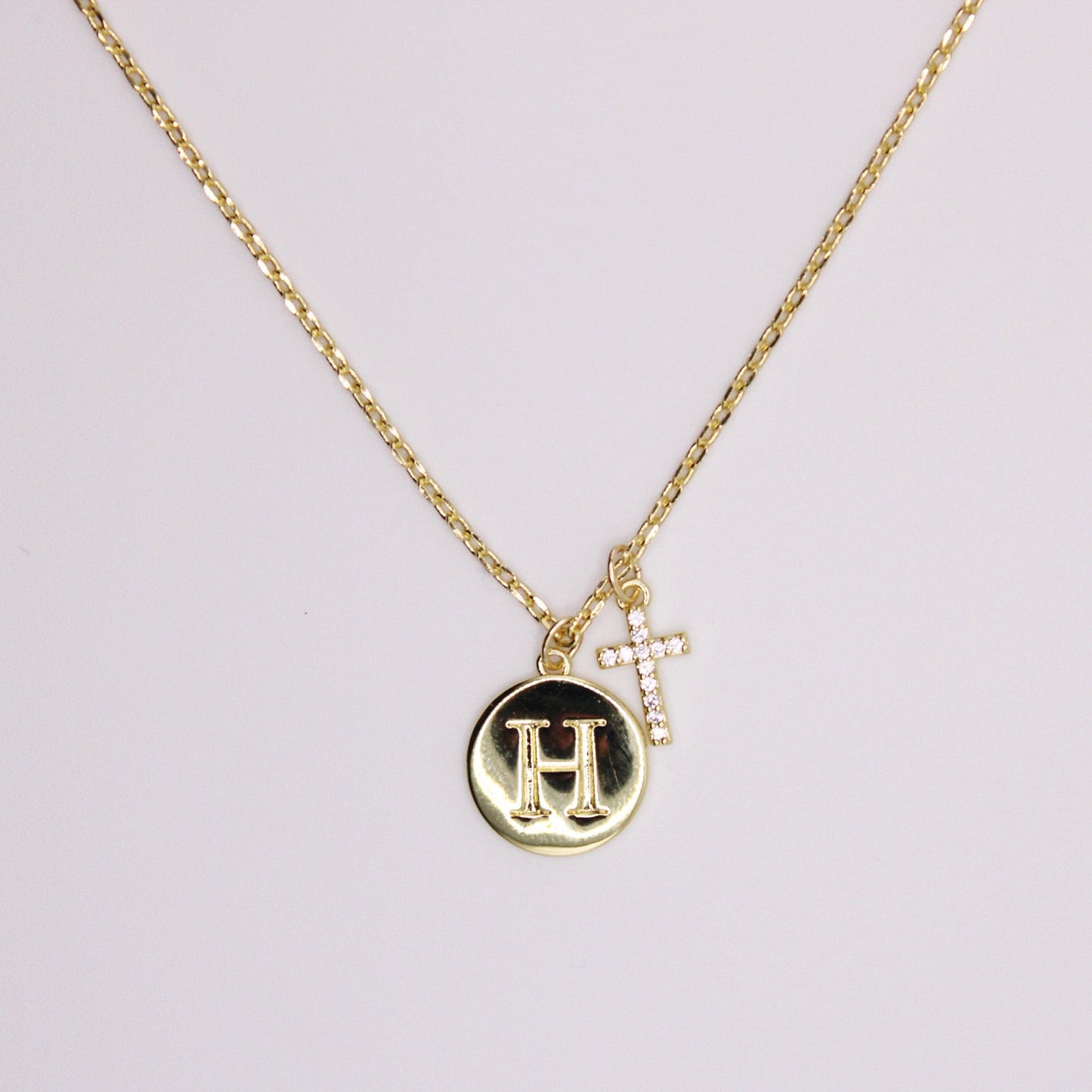 Initial Cross Gold Necklace (Copy)