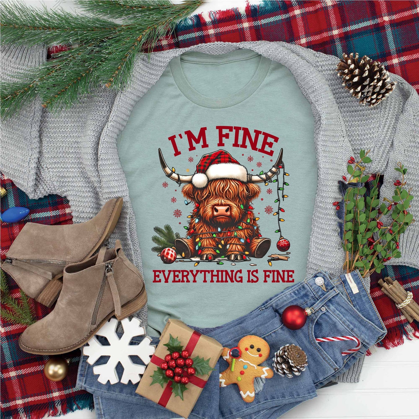 Everything is Fine Cow Tee