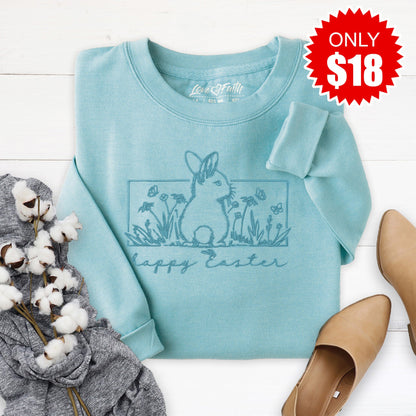 Embroidered Happy Easter Sweatshirt - 18