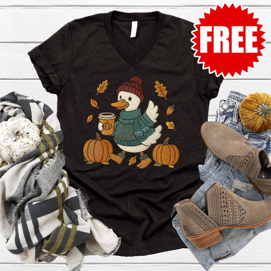 Cozy Season Duck V-Neck - Heather Black - 0