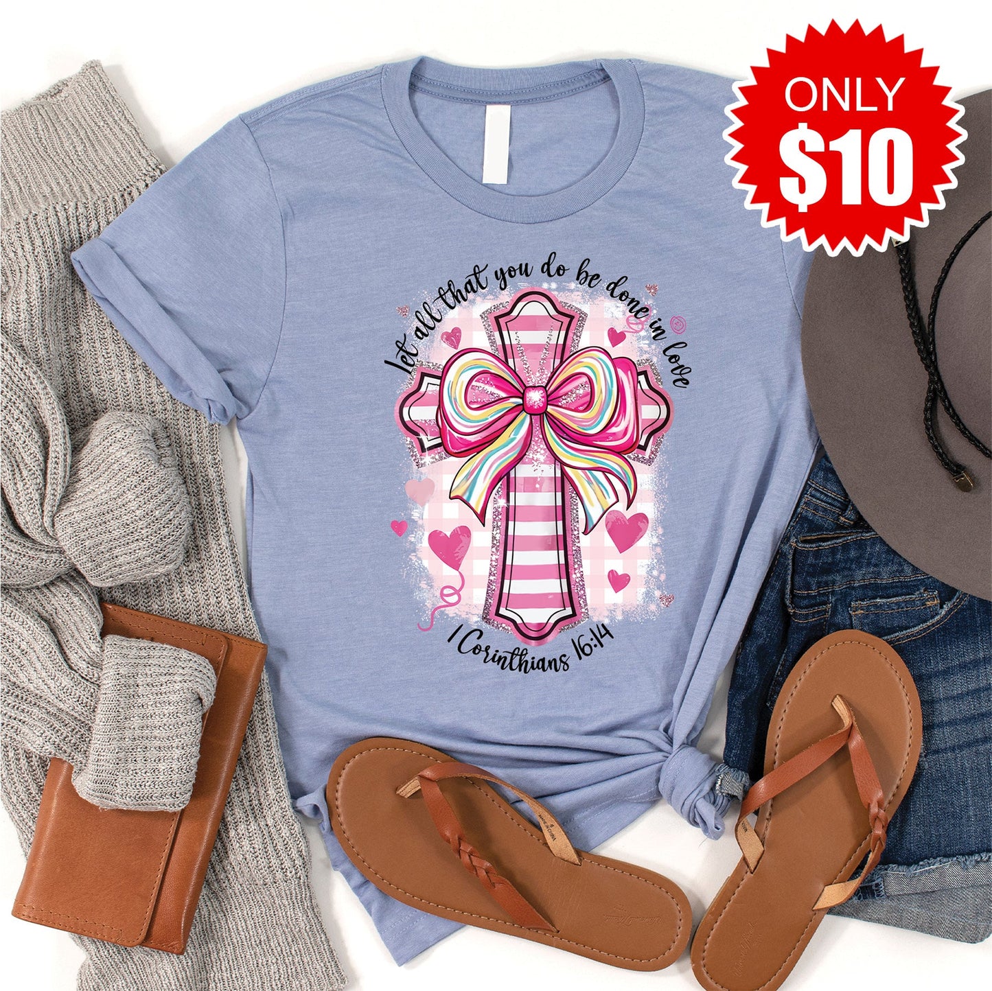 Corinthians 16:14 Tee - Heather Heather Blue - 10