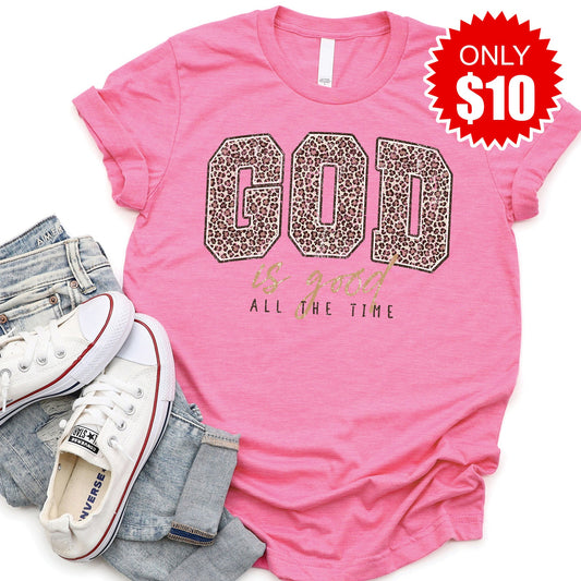 God Is Good Tee - Heather Charity Pink - 10