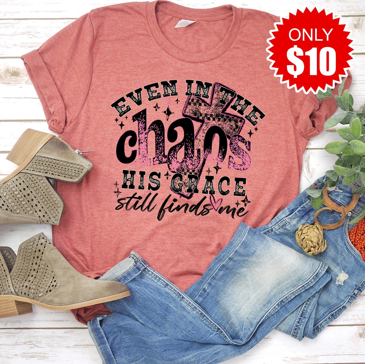 His Grace Still Finds Me Tee - Heather Clay - 10