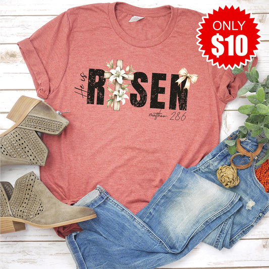 He Is Risen Tee - Heather Clay - 10