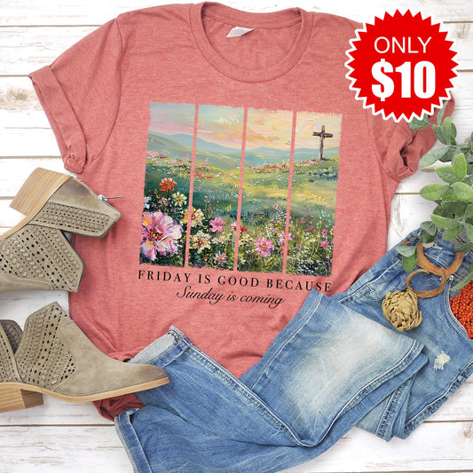 Friday Is Good Tee - Heather Clay - 10