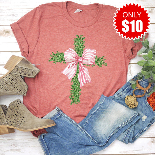 Cross Tee - Heather Clay - 10