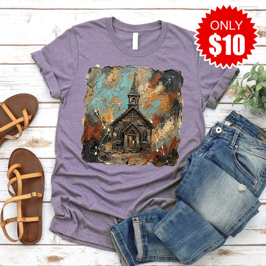 Church Tee - Heather Deep Purple - 10