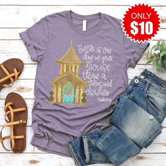 Church Tee - Heather Deep Purple - 10
