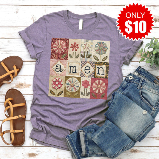 Amen Tee - Heather Deep Purple - 10