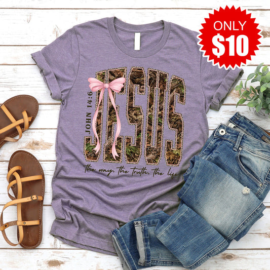 Jesus Tee - Heather Deep Purple - 10