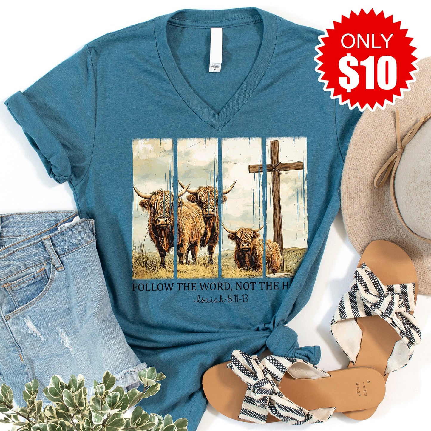 Follow the Word not the Herd V-Neck - 10