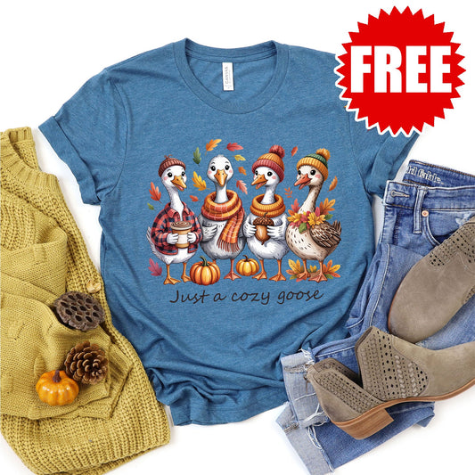Cozy Goose Tee - Heather Deep Teal - 0