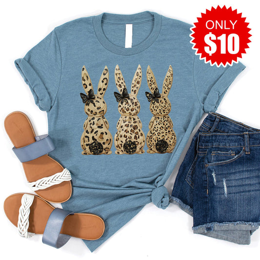 Easter Bunny Tee - Heather Denim - 10