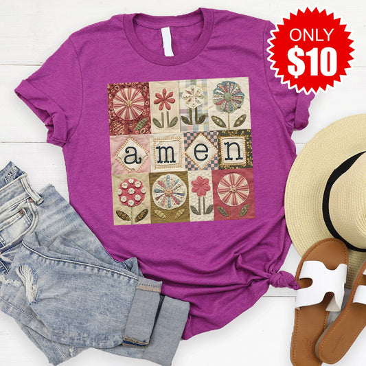 Amen Tee - Heather Dragonfruit - 10