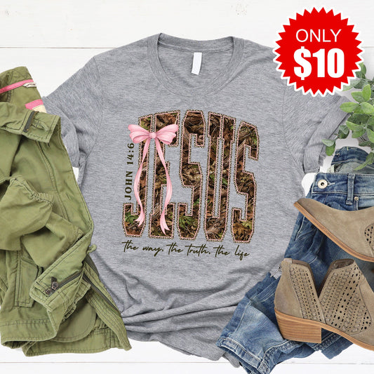 Jesus Tee - Heather Grey - 10