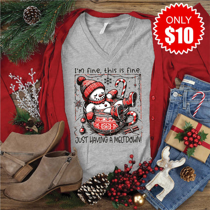 Just Having a Meltdown V-Neck - 10