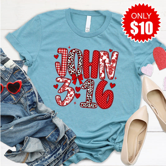 John 3:16 Tee - Heather Lagoon - 10