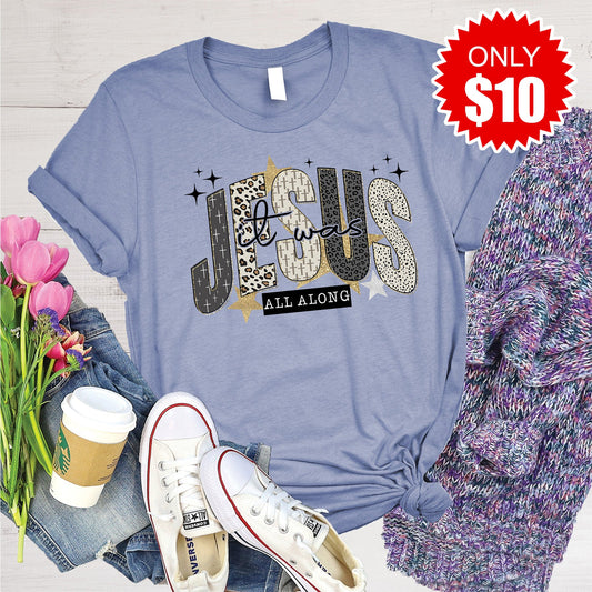 Jesus Tee - Heather Lavender Blue - 10