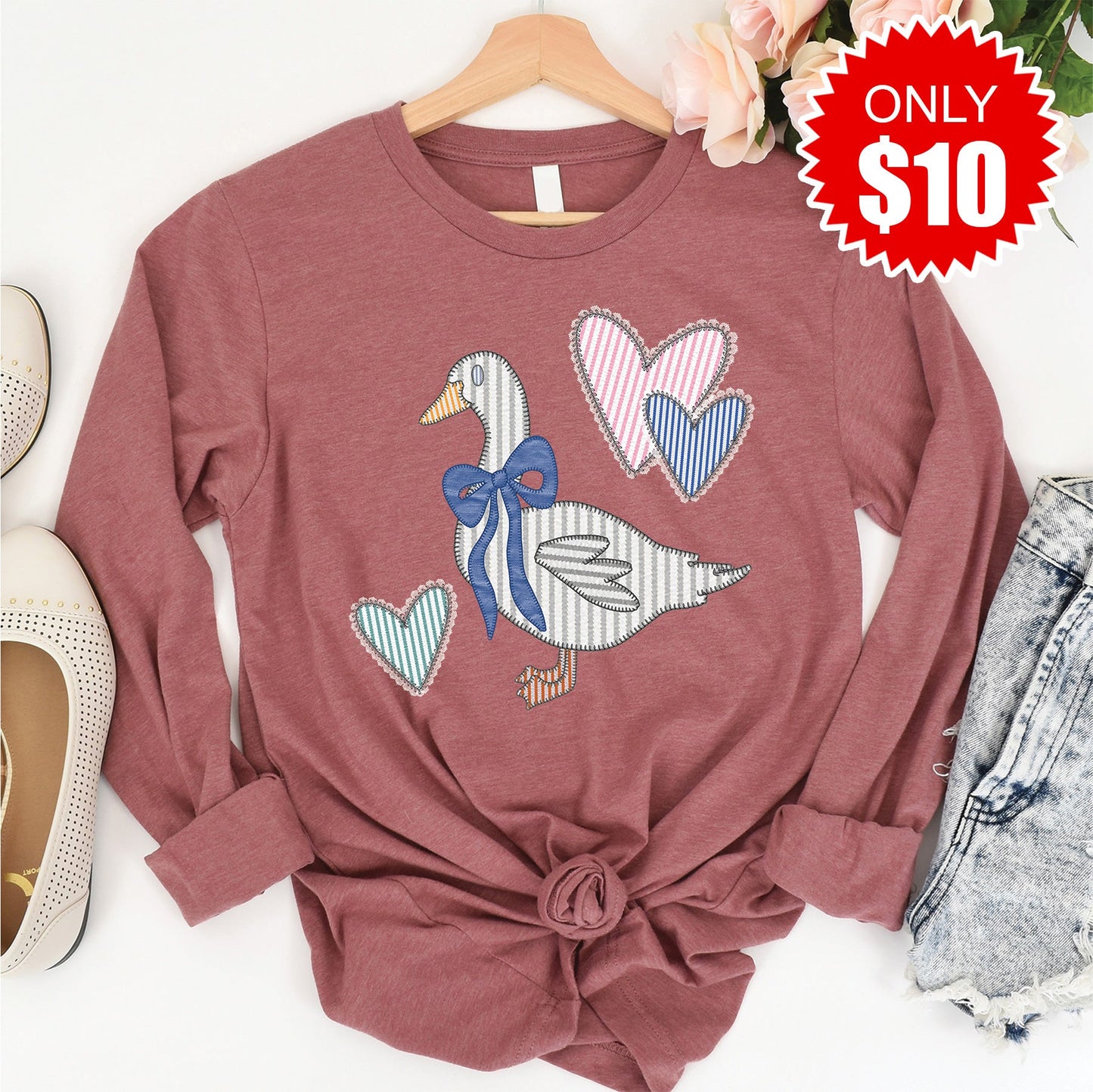 Goose Long Sleeve - Heather Mauve - 10