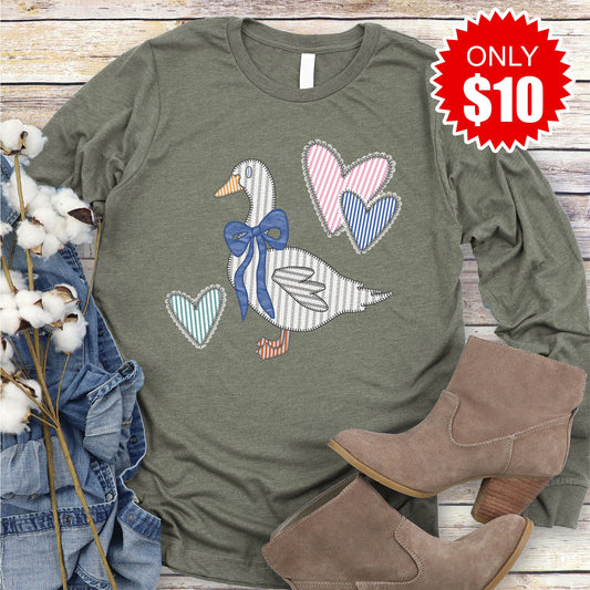 Goose Long Sleeve - Heather Olive - 10