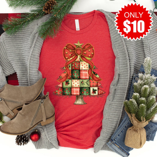 Christmas Tree Patchwork Tee - 10
