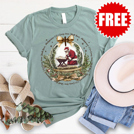 Every Knee Shall Bow Tee - Heather Sage - 0
