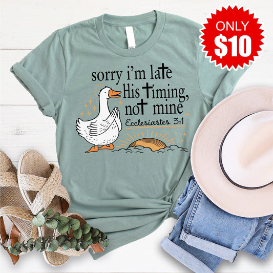 His Timing Not Mine Goose Tee - 10