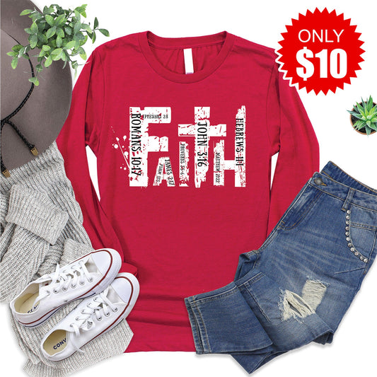 Faith Long Sleeve - Heather Scarlet - 10