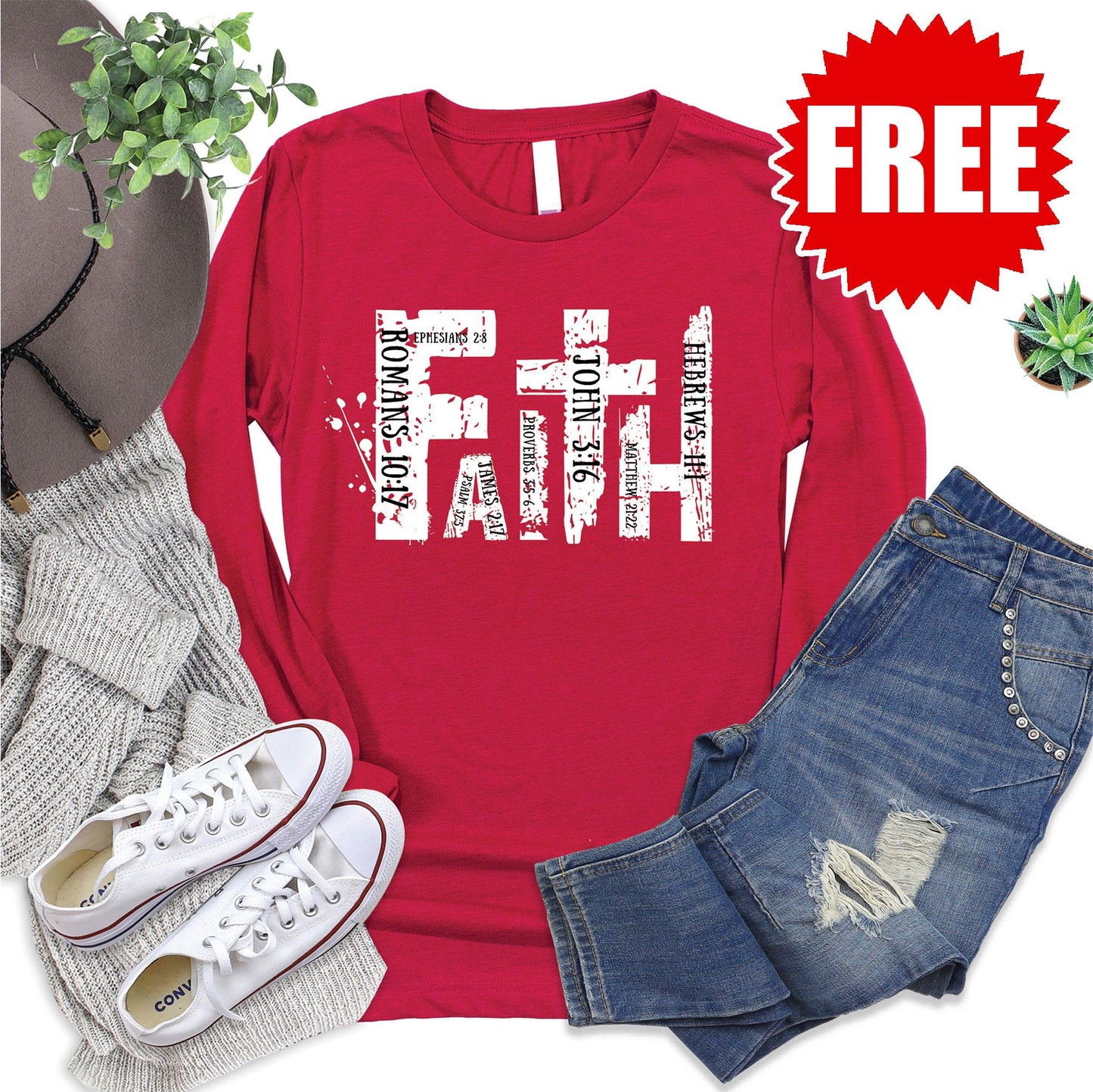 Faith Long Sleeve - Heather Scarlet - 0