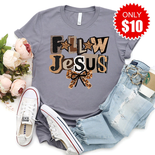 Follow Jesus Tee - Heather Storm - 10