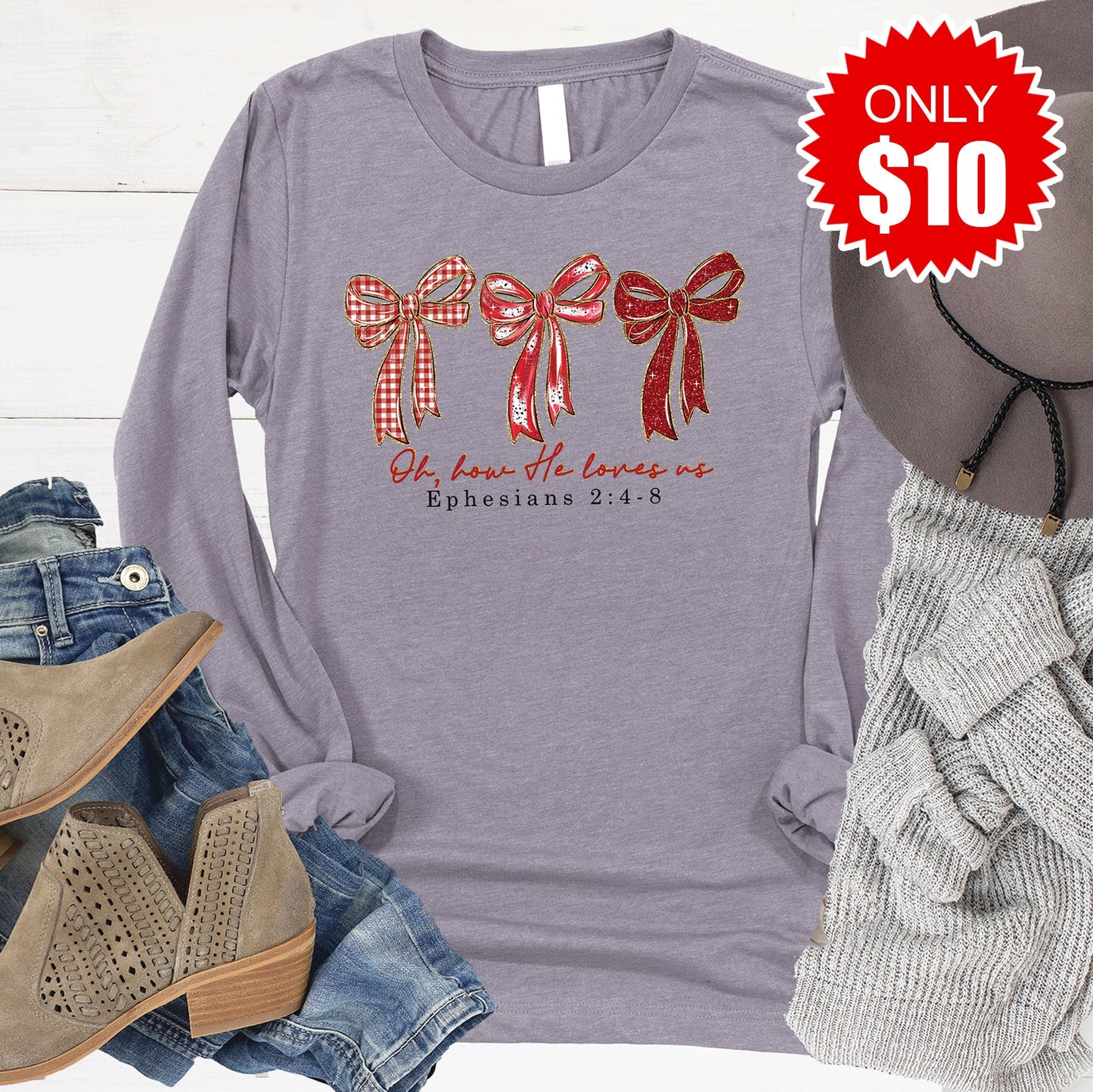 How He Loves Us Long Sleeve - Heather Storm - 10
