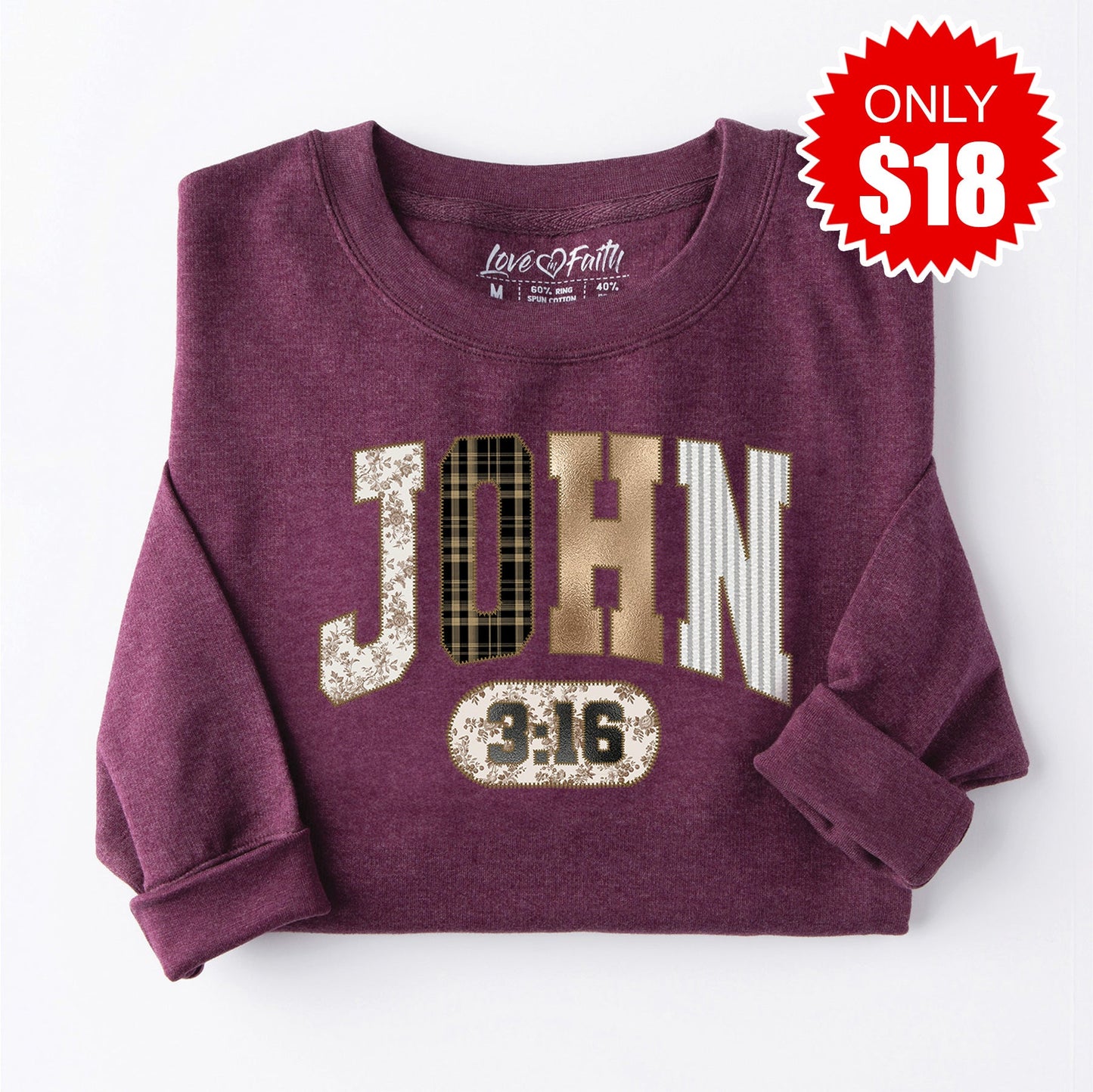 John Three Sixteen Sweatshirt - Heather Sugar Plum - 18