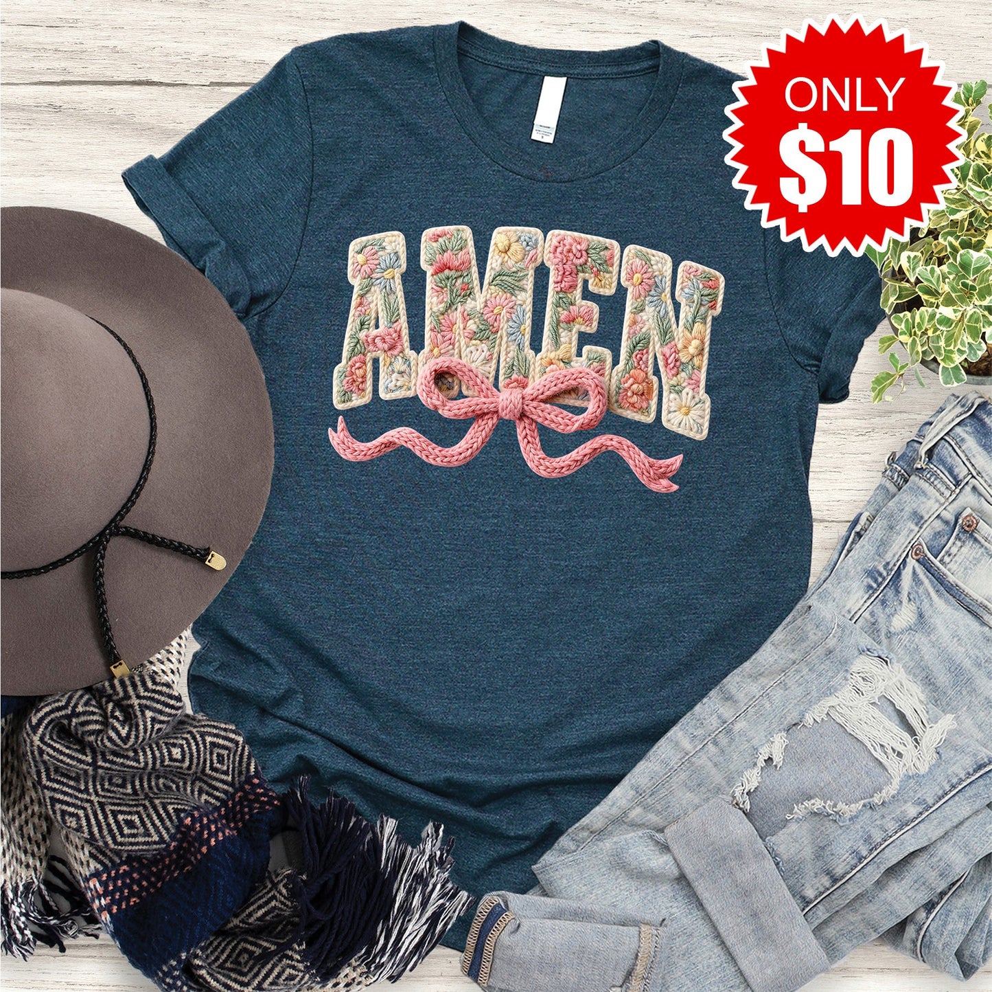 Amen Tee - Heather Atlantic - 10