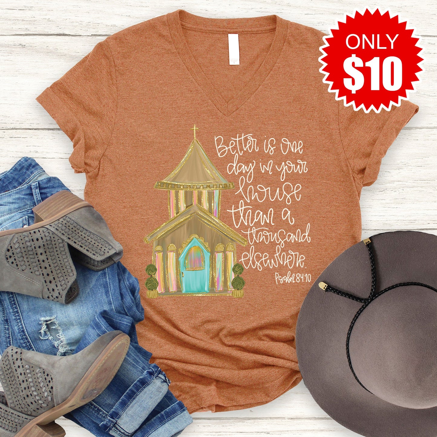 Church V-Neck - Heather Autumn - 10