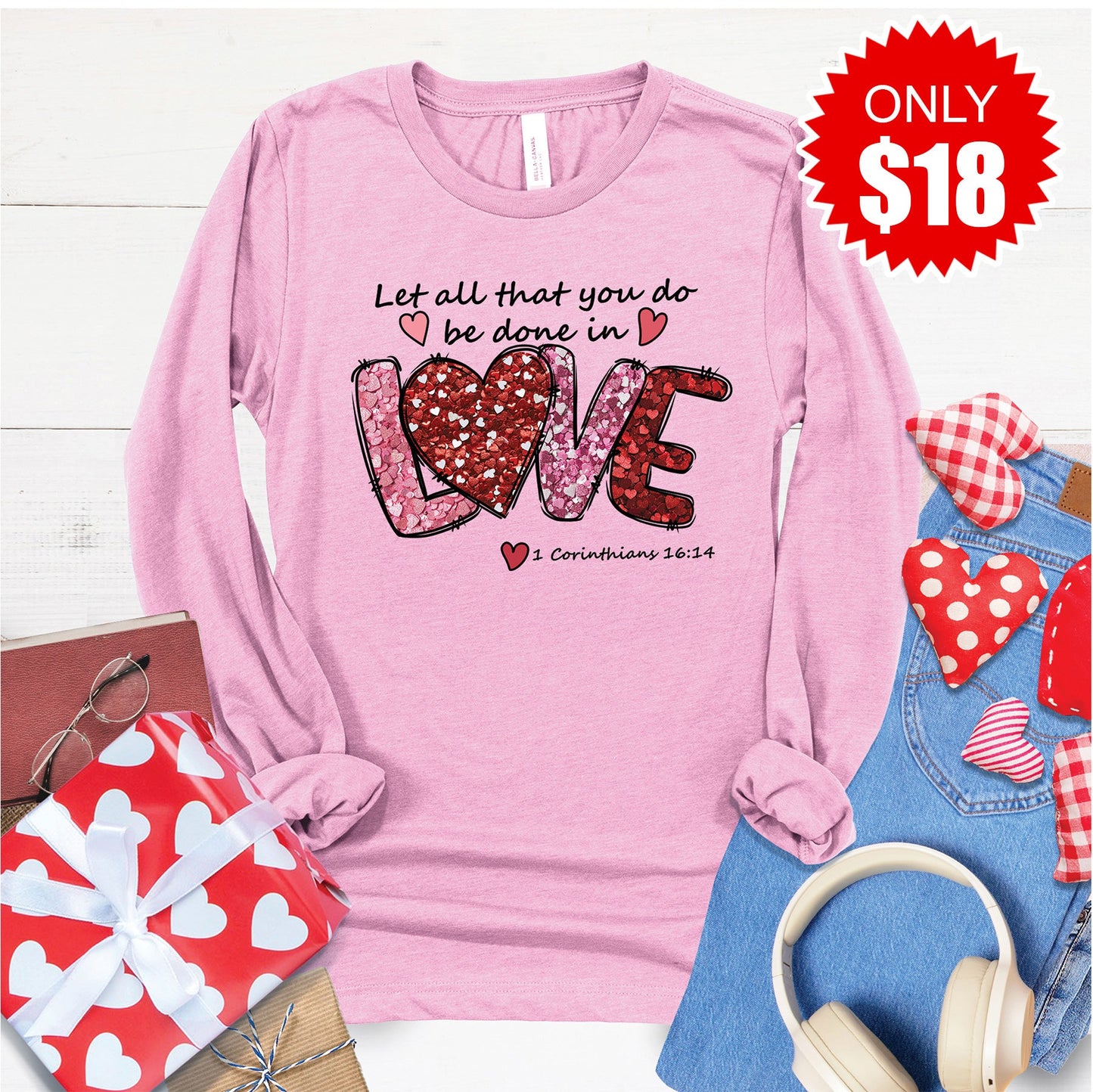 Let All That You Do Long Sleeve - Heather Bubble Gum - 10